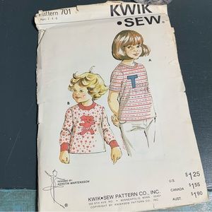 Kwik Sew Kids Sewing Pattern from the 70s